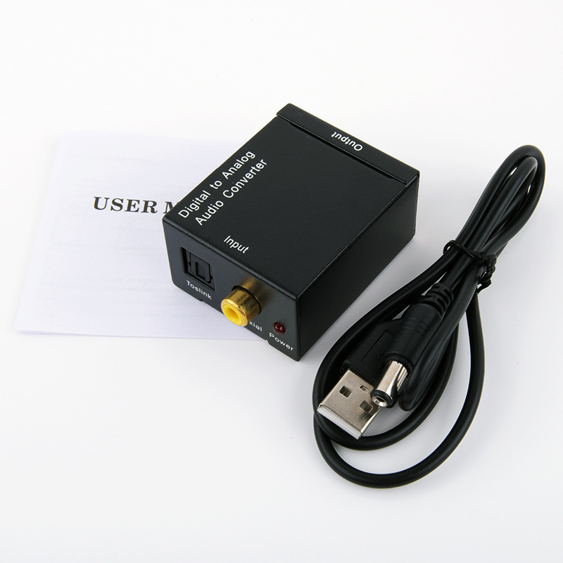 Black-Coaxial audio converter+power supply line