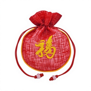 [Goyu] Mini Korean Traditional Bokjumeoni Drawstring Pouch <b>Gold</b> Embroidery Luxury Handmade Polyester Fabric Lightweight Reusable - Product Image 1