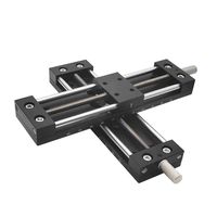 Plataforma de control de movimiento lineal CNC YQY con unidad de etapa lineal de tornillo de alimentación manual, mesa de ajuste de eje X de aleación de aluminio de 10 mm