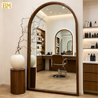 Miroir sur pied moderne en bois rustique, grand format, arqué, pleine longueur, personnalisable, en promotion