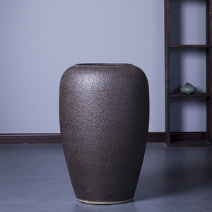 Jarrón Grande de Cerámica Hecho a Mano, Estilo Vintage, Color Marrón Mate, para Piso - Product Image 6