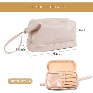Customized Vegan Leather <b>Makeup</b> Cosmetic Bags Travel <b>Case</b> <b>Makeup</b> Bag Women's Cosmetic Bag - Product Image 2