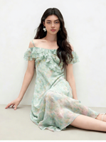 Robe décontractée asymétrique multicolore d'été, unique, imprimée, amincissante, en mousseline, pour femme, vente en gros