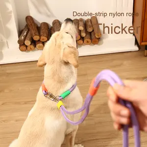 Tali hewan peliharaan berjalan luar ruangan grosir baru dengan gagang busa awan bahan nilon dan dekorasi pita Slung di atas pinggang - Product Image 2