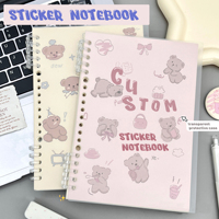 Carnet d'autocollants personnalisé et étui de protection transparent, livre de rangement pour autocollants réutilisable et personnalisable pour collection