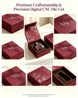 Boîte cadeau magnétique bordeaux avec livraison rapide mondiale, texture de qualité supérieure, style pliable, luxe classique