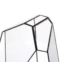 Grand terrarium en verre noir, pot de fleurs, jardinière, écologique, unique, style Art déco, décoration pour la maison, le jardin, les mariages, cadre géométrique transparent