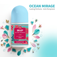 BILEF 海洋矿物质异国花卉防汗止臭滚珠除臭剂不含酒精 48 小时持久留香适合敏感肌肤