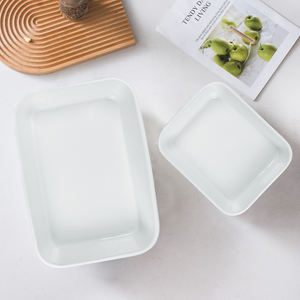 Casserole en céramique Poêles <span class=keywords><strong>à</strong></span> pain <span class=keywords><strong>Plat</strong></span> <span class=keywords><strong>à</strong></span> rôtir en grès Plats de cuisson Ensemble d'ustensiles de cuisson en céramique Ustensiles de cuisson rectangulaires - Product Image 5