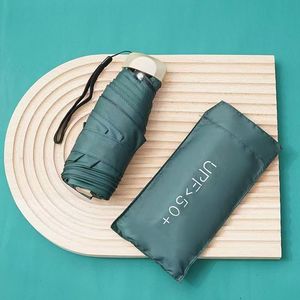 Parapluie manuel super mini en polyester pliable à 5 sections pour cadeaux d'affaires - Product Image 5