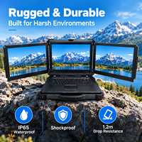 Laptop Industri Portabel 15.6" Tahan Banting dengan Tiga Layar, Tahan Air IP65, Tahan Debu, Intel Ultra AI Ready, dan Diperkuat