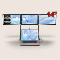Écran d'ordinateur portable Quad SRGB 100% 14 pouces, écran portable triple, extension d'écran triple pour ordinateur portable