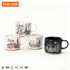 Tasses en céramique personnalisées avec des monuments de la ville, vente en gros d'usine, avec des motifs de <span class=keywords><strong>Paris</strong></span>, Londres, Singapour pour les souvenirs, les objets de collection, les cadeaux - Product Image 1