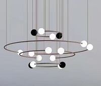 Pendentif en aluminium pour décoration intérieure, nouveau style, lustre de plafond à led, télécommande à intensité réglable