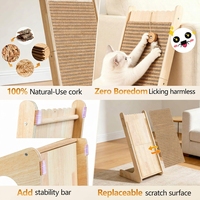 Griffoir en forme de L pour chats d'intérieur, en sisal, avec jouet, protection de meubles, structure en bois massif
