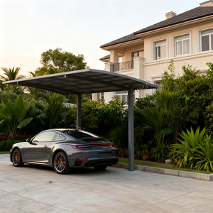 Nouvelle auvent de protection solaire extérieur en polycarbonate de style moderne, imperméable, avec structure en aluminium, abri pour deux voitures, auvent arqué, <span class=keywords><strong>carport</strong></span> - Product Image 3