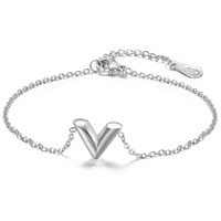 Bracelet fin en acier inoxydable imperméable pour femmes, bijoux simples en forme de V, plaqué or, chaîne réglable, accessoires tendance TGSL5807
