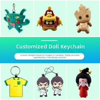 Porte-clés poupée 3D, petit cadeau, pendentif personnalisé, breloque de clé de dessin animé, mini figurine en silicone, sur commande, fabriqué en Chine, emballé individuellement