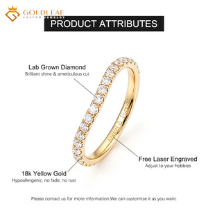 Goldleafgem Fine Custom 1CT 2CT 3CT Cut Lab Grown Diamond 10k 14k 18k IGI Certified Engagement Wedding Anniversary Party <b>Ring</b> - Product Image 4