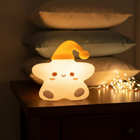 Veilleuse LED DX GL-W037 en forme d'étoile avec bonnet de nuit, idéale pour la décoration de chambre à coucher et de chevet