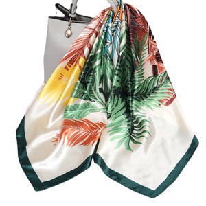 Grand <span class=keywords><strong>foulard</strong></span> carré vintage en <span class=keywords><strong>soie</strong></span> 90x90 pour <span class=keywords><strong>femme</strong></span>, idéal printemps-automne, pour le département musulman - Product Image 4