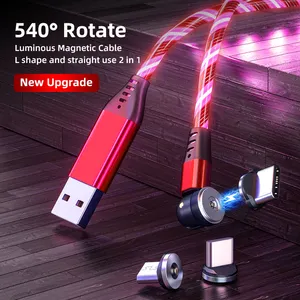 Licht LED Rotation magnetisches USB-Kabel 3 in 1 Telefon Ladekabel fließendes Licht LED magnetisches Ladekabel vom Hersteller