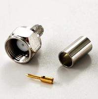 Conector Macho de Crimpado Tipo F Coaxial RF Eléctrico Impermeable de 75 ohmios para Cable RG58, Precio de Fábrica