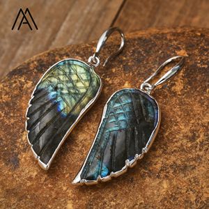 Classique cristal ange aile boucles d'oreilles couleur argent <span class=keywords><strong>oeil</strong></span> <span class=keywords><strong>de</strong></span> <span class=keywords><strong>tigre</strong></span> pierre <span class=keywords><strong>de</strong></span> lune pierres précieuses balancent boucle d'oreille femmes cadeaux - Product Image 1