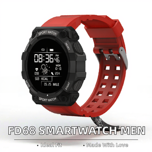 นาฬิกาอัจฉริยะ FD68 สำหรับผู้ชาย กันน้ำ หน้าจอ IP นาฬิกาข้อมือสำหรับออกกำลังกาย สายยาง ใช้งานร่วมกับอุปกรณ์ <span class=keywords><strong>Android</strong></span> และ <span class=keywords><strong>IOS</strong></span> ได้ สำหรับผู้ชายและผู้หญิง - Product Image 2