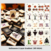 Ensemble de Mahjong américain à thème Halloween, tuiles en acrylique, jeu de société pour cadeau de fête, logo personnalisé OEM