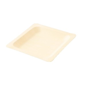 Plateau alimentaire jetable en bois, carré, 27 cm, pour pique-nique et usage extérieur - Product Image 1