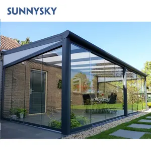 Sunnysky porte scorrevoli esterne cornice stretta struttura sottile in alluminio vetro acciaio inossidabile moderna lega di alluminio