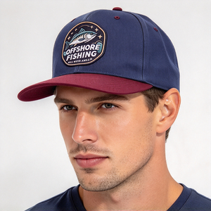 Gorra Snapback de 6 Paneles con Visera Plana de Perfil Alto, Unisex, para Pesca en Alta Mar, con Parche Tejido, para Deportes al Aire Libre, con Logotipo Personalizado, Venta al Por Mayor - Product Image 1
