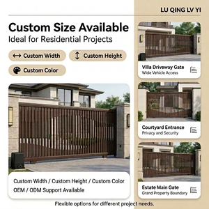 Puerta Corredera Automática <span class=keywords><strong>de</strong></span> Aluminio, Moderna, con Lamas Verticales, Puerta Eléctrica para Entrada <span class=keywords><strong>de</strong></span> Vehículos para Villa, con Motor y Control Remoto - Product Image 2