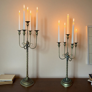 LANJO Durable Bronze Floor Standing Multi-headed High Legged Candlestick Holder <b>Ornaments</b> Wedding Props - Product Image 3