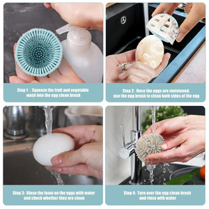 Nuevo Cepillo de Silicona Multifuncional para Huevos, Diseño Personalizado 2024, de Grado Alimenticio, Reutilizable, Ecológico, Transparente, Herramienta de <span class=keywords><strong>Limpieza</strong></span> para Cocina - Product Image 4