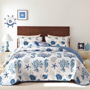 Set Copriletto Moderno per Letto Matrimoniale, Colore Naturale, con Imbottitura in Poliestere, Set Trapuntato Stampato, Set Lenzuola Misura Full, Biancheria da Letto - Product Image 3