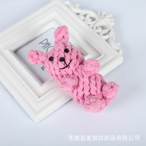 ของเล่นเชือกสานทำมือสำหรับสัตว์เลี้ยง รูปกระต่าย สีชมพู ขนาด 15x6 ซม. ของบริษัท คังหนาน เคาน์ตี้ ไมฉี เท็กซ์ไทล์ จำกัด ของเล่นเคี้ยวสำหรับสุนัข ทนทาน - Product Image 3