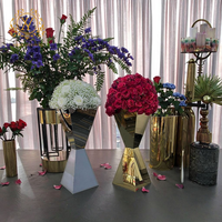 Neuer Edelstahl-Desserttisch Kuchentisch Hochzeitsdekoration Hotel-Dekoration Hoher Goldener Metall-Blumenständer Hochzeits-Tischdekoration