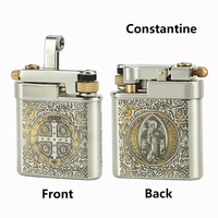 Briquet mécanique à poulie coupe-vent pour homme, à fixer sur ceinture, au design rétro, à essence, idéal comme cadeau pour la fête des pères ou la Saint-Valentin
