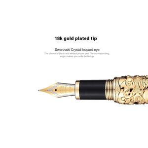 Juego de pluma estilográfica de caligrafía de dragón en relieve de Metal de estilo chino Retro de lujo chapado en oro grande para estudiantes Finanzas Rilievo - Product Image 4