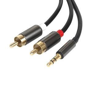 DC de <span class=keywords><strong>3</strong></span>,5mm a <span class=keywords><strong>2</strong></span> RCA macho estéreo RCA Audio Video macho AUX Y divisor de cable para Ipad /MP3/PC/ordenador portátil - Product Image 2