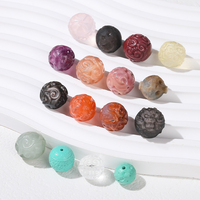JD Gems DIY Forme de boule style animal Pierre de lune orange naturelle Fluorite Obsidienne argentée Météorite Cristal de quartz naturel