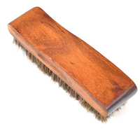 Logo personnalisé brosse à chaussures en bois 100% crin de cheval, nettoyage du cuir, vente en gros