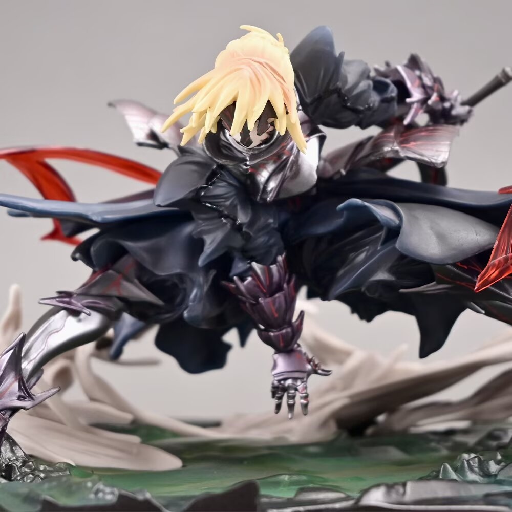 Zhongkaihua Fate Stay Night Figure Saber Altria Pendragon Action Figure FGO Anime Figurine Cavalleria con pistole Statua in piedi Modello da collezione Ornamenti 25 cm