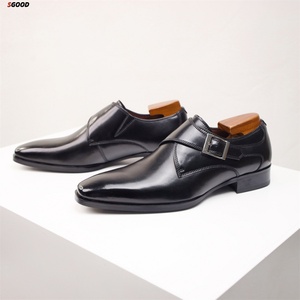 Men's Leather Shoes New Style High-<b>Heel</b> Pointed-<b>Toe</b> Genuine Leather ZIP Closure Breathable Wear-Resistant - Product Image 1
