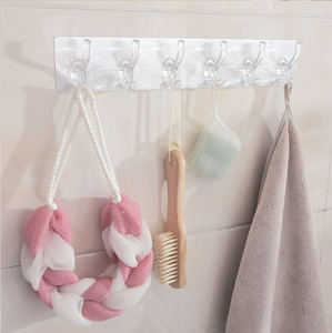 Wholesale Adhesive <b>Wall</b> <b>Hooks</b> Hanger Sticker Coat <b>Hook</b> Transparent Clothing - Product Image 5