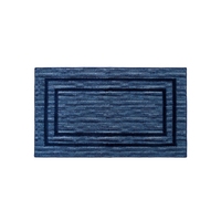 Tapis en polypropylène à boucles touffetées, bordure antidérapante, motif bleu, pour salon, chambre à coucher