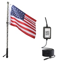Luz LED tipo látigo para vehículos todoterreno, ajuste universal, luz impermeable para mástil de bandera con control remoto inalámbrico, múltiples modos