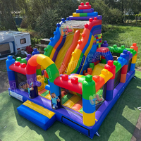 Nouveauté, château gonflable à thème Legoing pour fête en plein air, location commerciale, PVC, taille personnalisée pour enfants